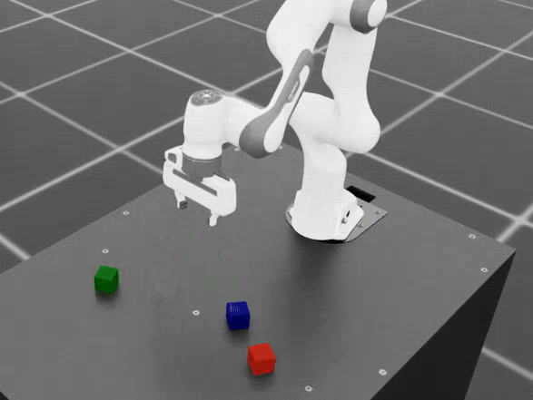 Cube stacking task generated with SkillGen