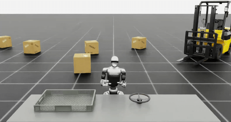 针对运动操作微调的 GR00T N1.5 策略的模拟展示