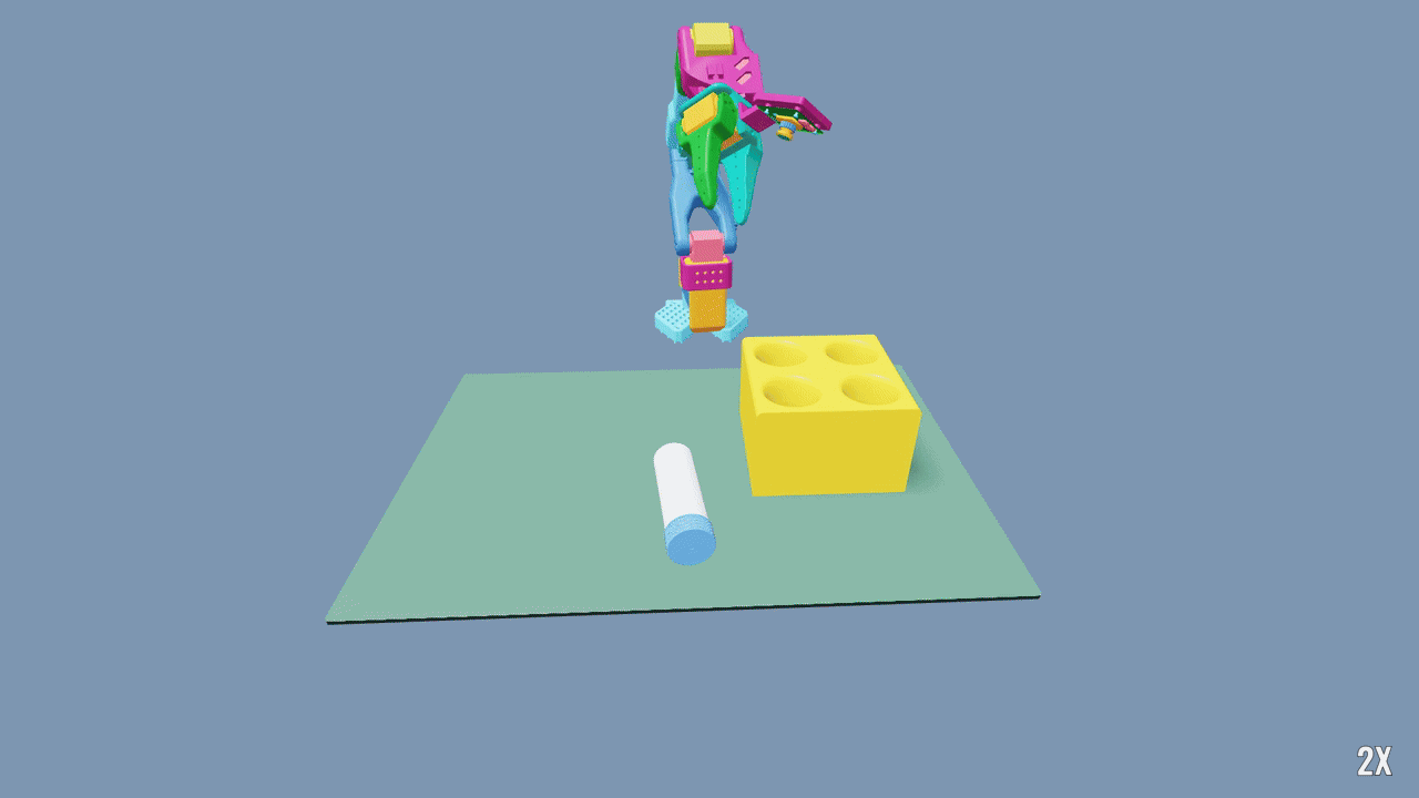 The SO-101 arm picking up a vial and placing it in a rack.